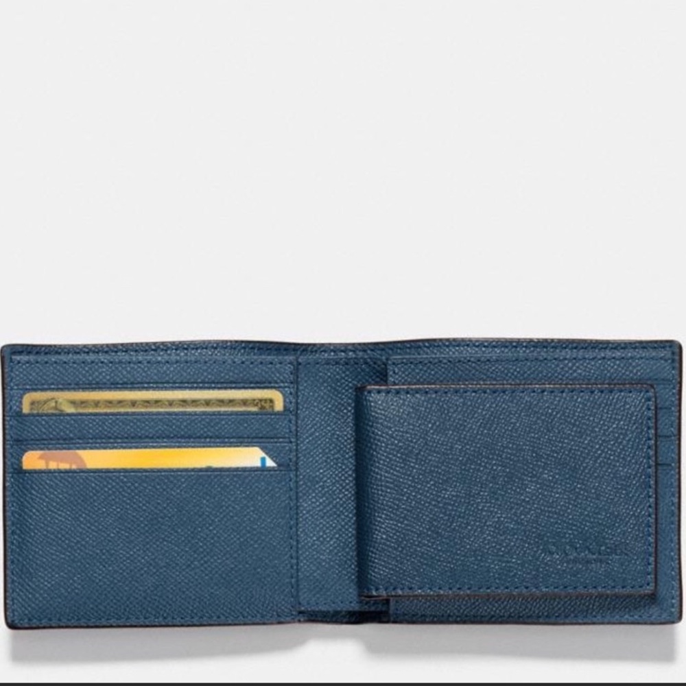 Coach “Dark Denim” color Compact ID wallet - Picture 2 of 7